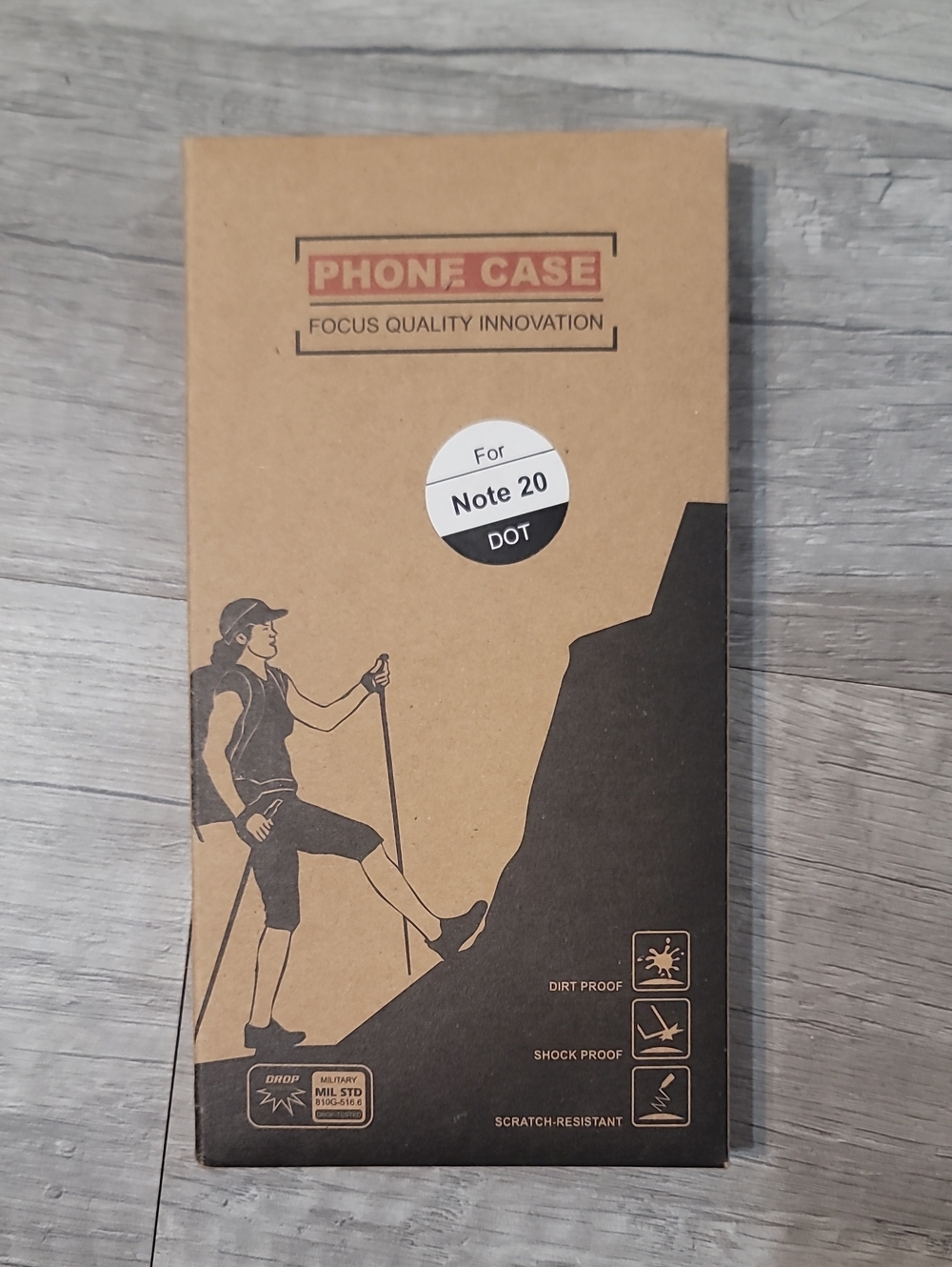 Phone Case for Note 20 - Kraft Brown & Black Packaging